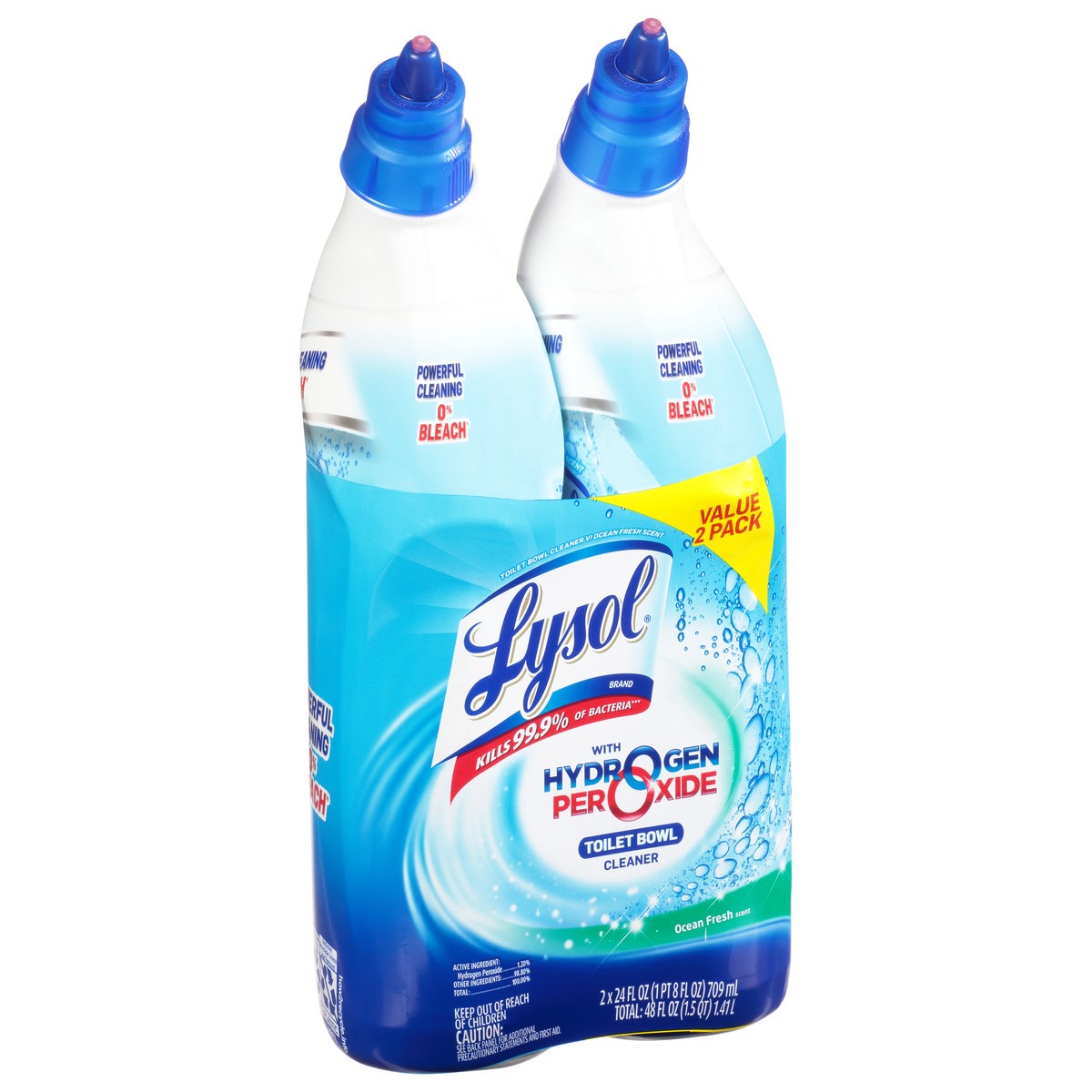 slide 4 of 9, Lysol Toilet Bowl Cleaner Gel, For Cleaning and Disinfecting, Bleach Free (Contains Hydrogen Peroxide), Cool Spring Breeze Scent, 24oz (Pack of 2), 2 oz