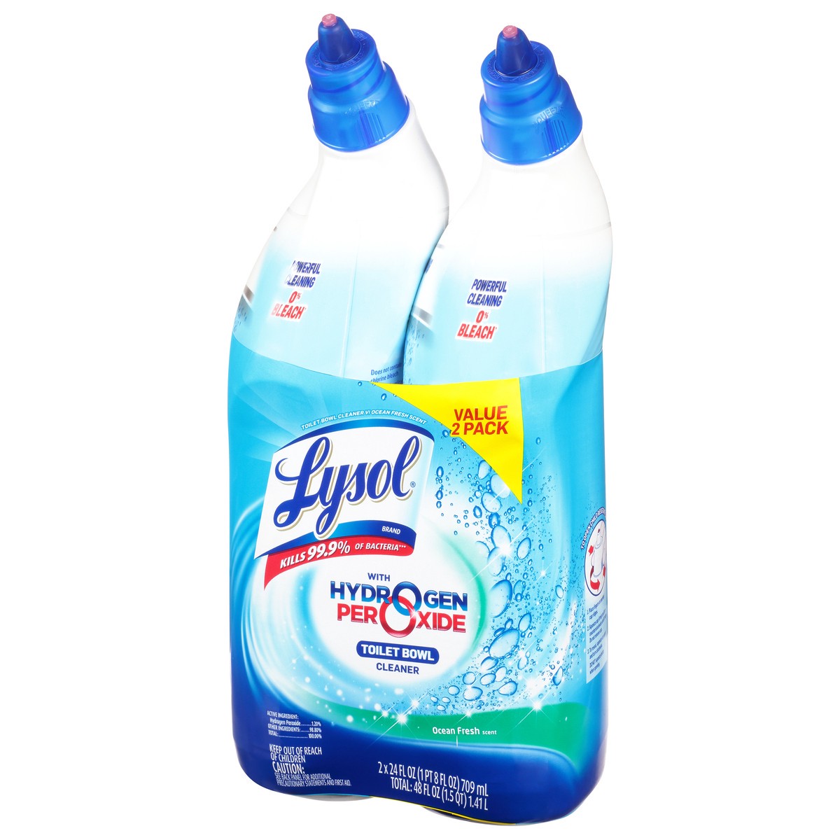 slide 5 of 9, Lysol Toilet Bowl Cleaner Gel, For Cleaning and Disinfecting, Bleach Free (Contains Hydrogen Peroxide), Cool Spring Breeze Scent, 24oz (Pack of 2), 2 oz