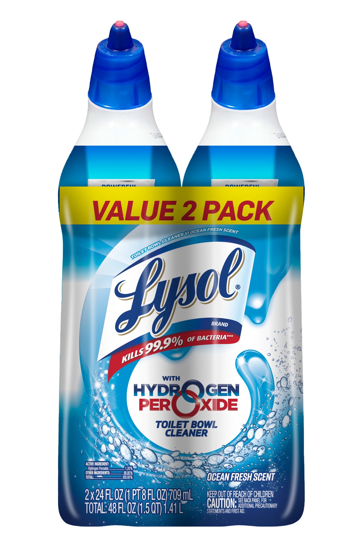 slide 1 of 9, Lysol Toilet Bowl Cleaner Gel, For Cleaning and Disinfecting, Bleach Free (Contains Hydrogen Peroxide), Cool Spring Breeze Scent, 24oz (Pack of 2), 2 oz