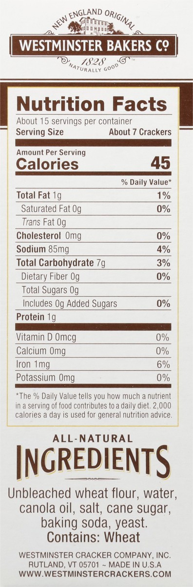 slide 13 of 13, Westminster Bakers Co. Saltine Crackers Mini 8 oz, 8 oz