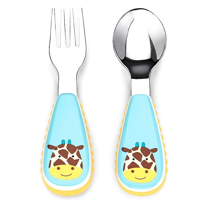 slide 1 of 1, Skip Hop SKIP*HOP Zootensils Little Kid Fork & Spoon - Giraffe, 1 ct