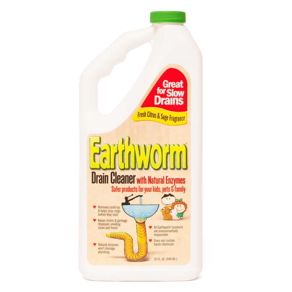 slide 1 of 1, Earthworm Drain Cleaner, with Natural Enzymes, Fresh Citrus & Sage Fragrance, 32 oz