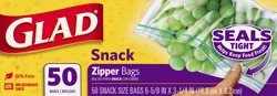 Glad Snack Zipper Bags 50 ea