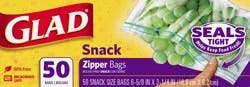Glad Snack Zipper Bags 50 ea