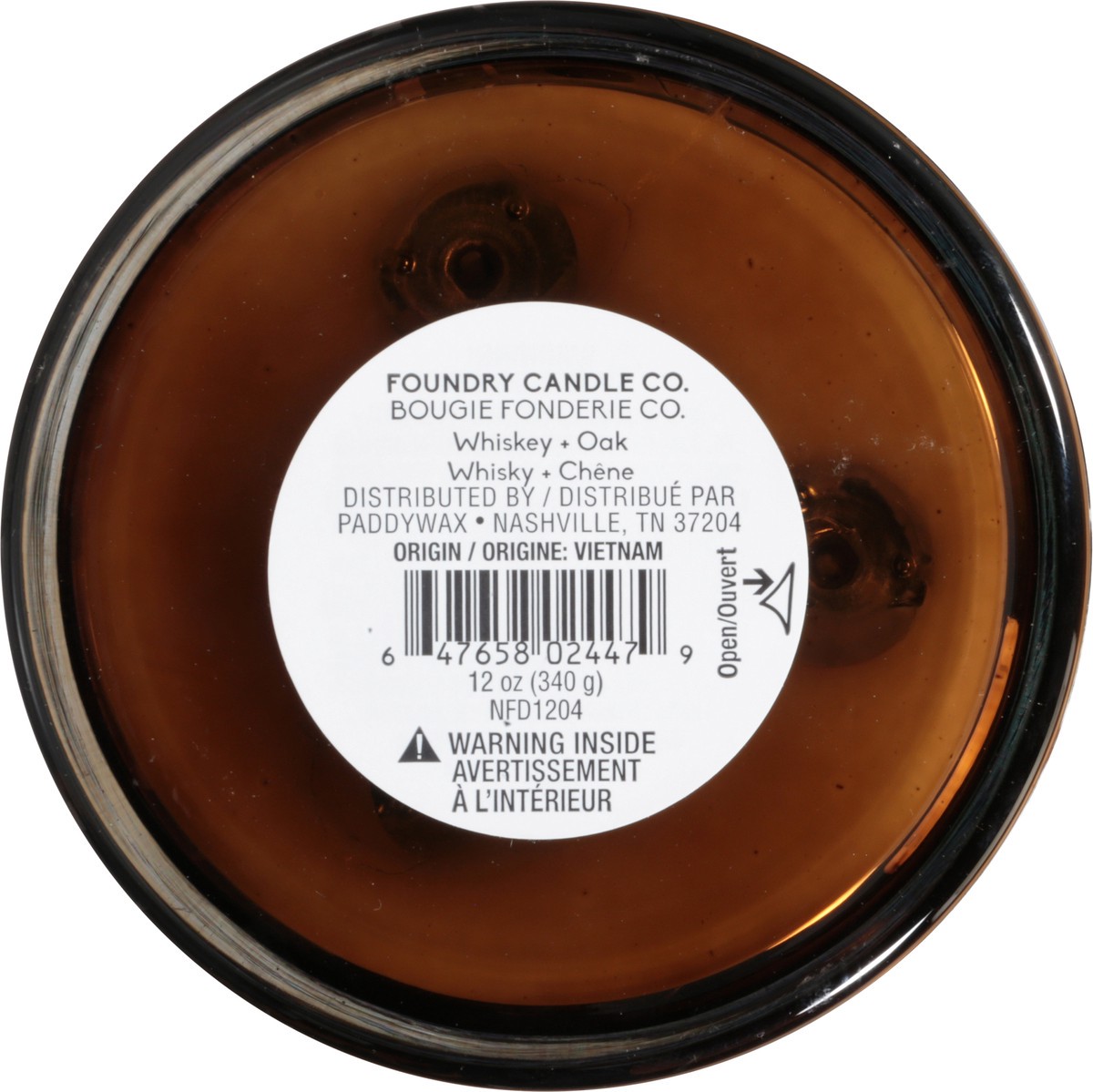 slide 4 of 9, Foundry Candle Co. Foundry Candle Co Whiskey + Oak 3-wick Soy Wax Candle, 12 oz