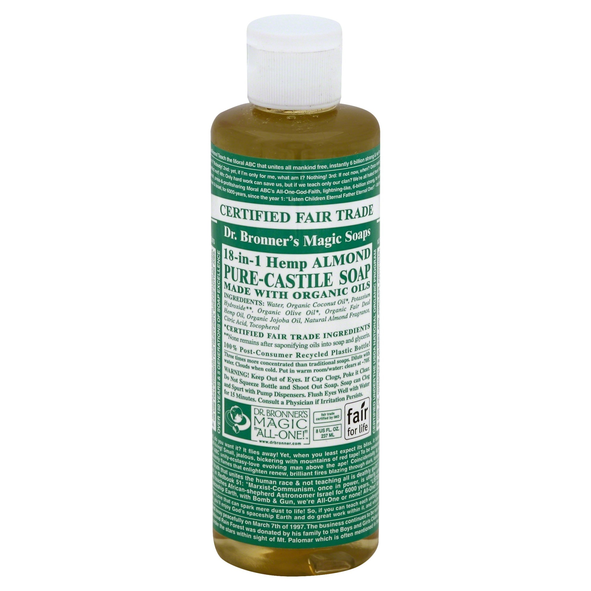 Dr. Bronner's 18In1 Hemp PureCastile Soap Almond 8 fl oz Shipt