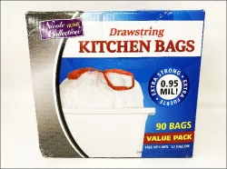 Nicole Home Collection Tall Kitchen Drawstring Trash Bags, 13 Gallon