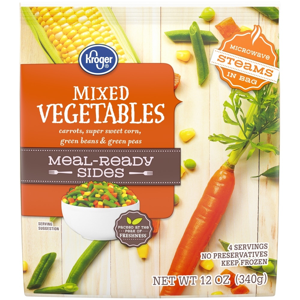 slide 1 of 1, Kroger Mixed Vegetables Meal Ready Sides, 12 oz