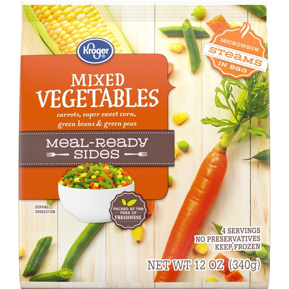 slide 1 of 6, Kroger Mixed Vegetables Meal Ready Sides, 12 oz