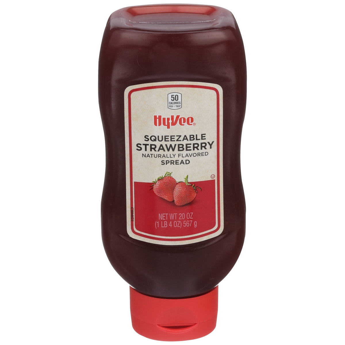 slide 1 of 1, Hy-vee Squeezable Strawberry Spread, 20 oz