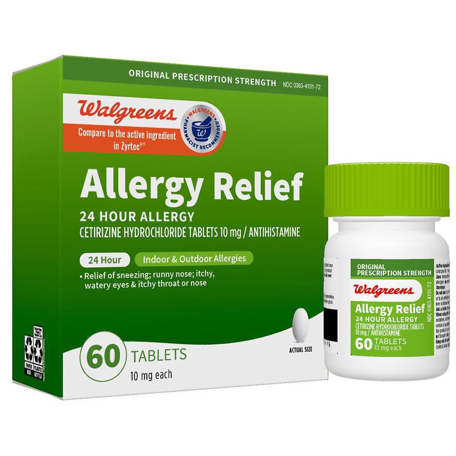 slide 3 of 5, Walgreens Wal-Zyr Cetirizine Hydrochloride Tablets 10 mg, 60 ct
