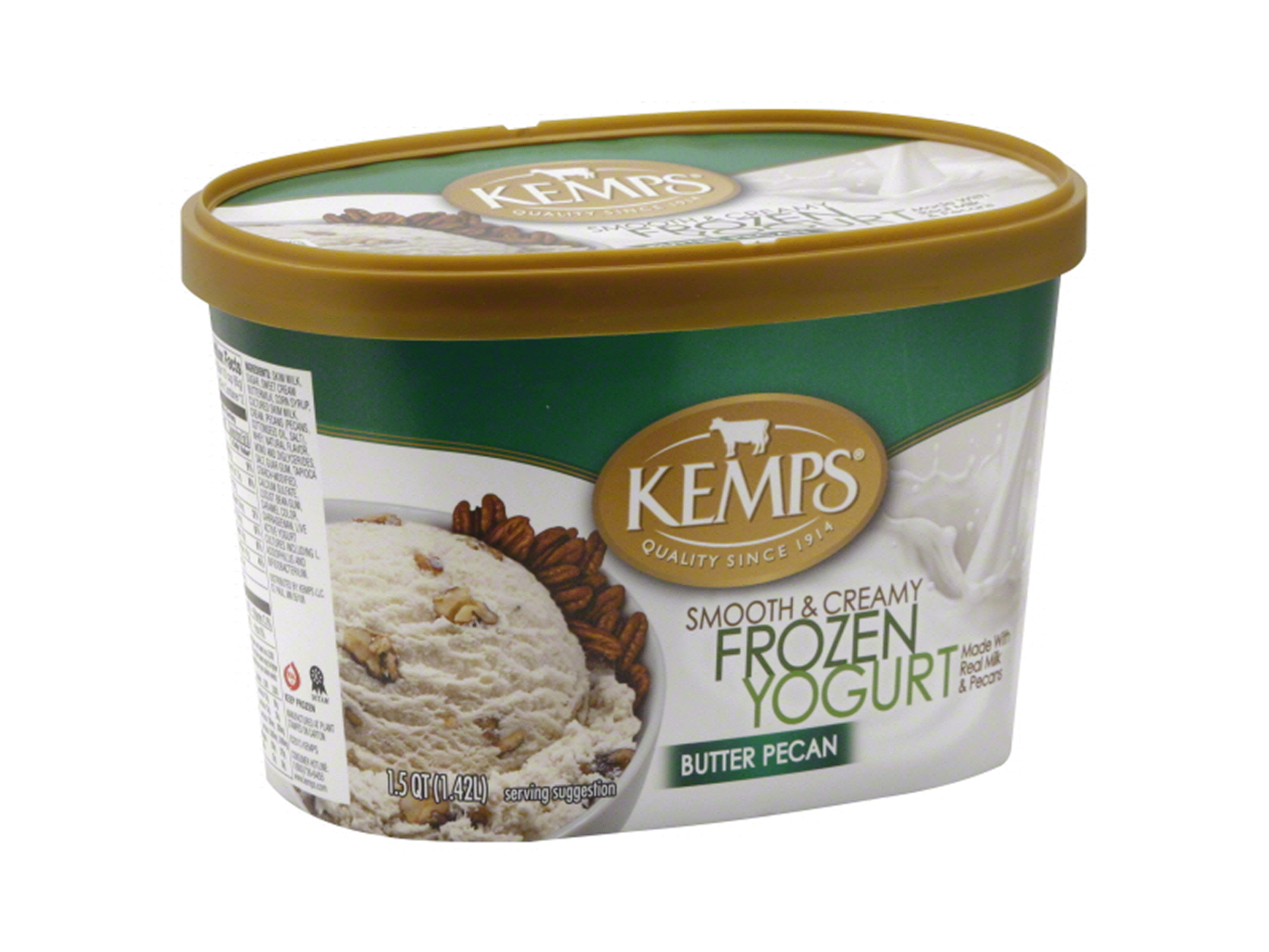 slide 1 of 1, Kemps Butter Pecan Frozen Yogurt, 1.5 qt