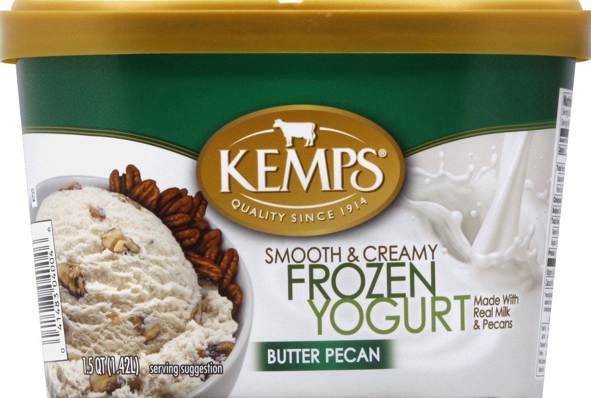 slide 1 of 4, Kemps Butter Pecan Frozen Yogurt, 1.5 qt