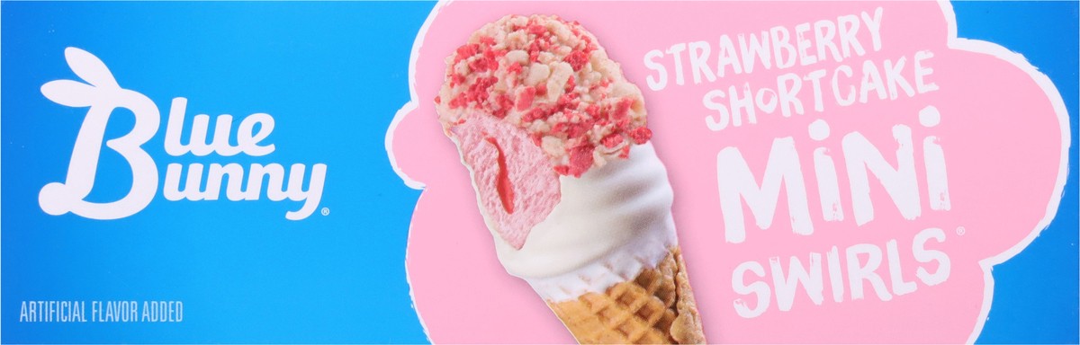 slide 5 of 9, Blue Bunny Mini Swirls Strawberry Shortcake Reduced Fat Ice Cream Cones 8 - 2.3 Fl Oz Cones, 18.40 fl oz