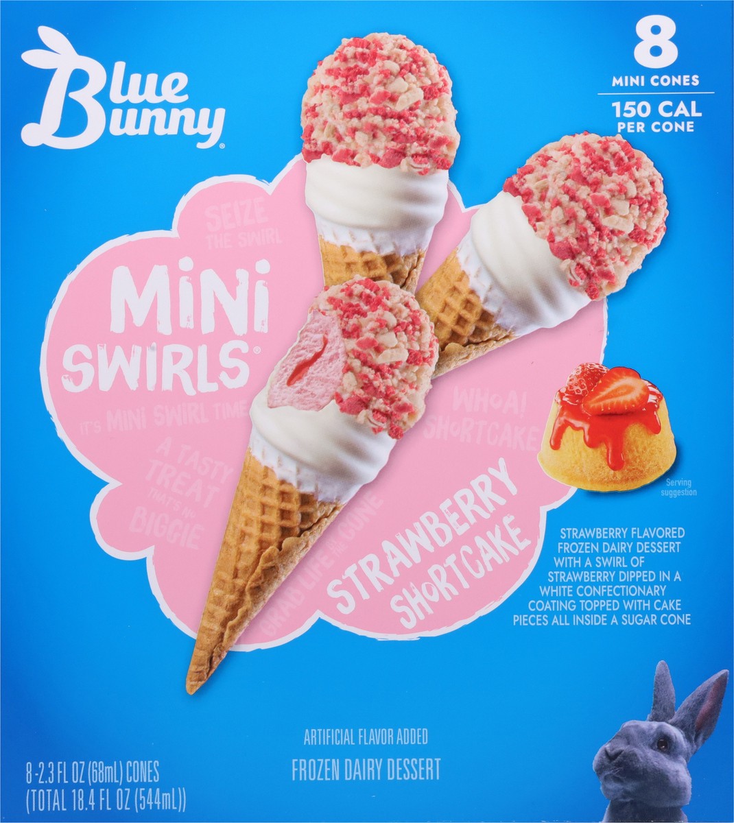 Blue Bunny Mini Swirls Strawberry Shortcake Reduced Fat Ice Cream Cones 8 -  2.3 Fl Oz Cones 8 ct | Shipt