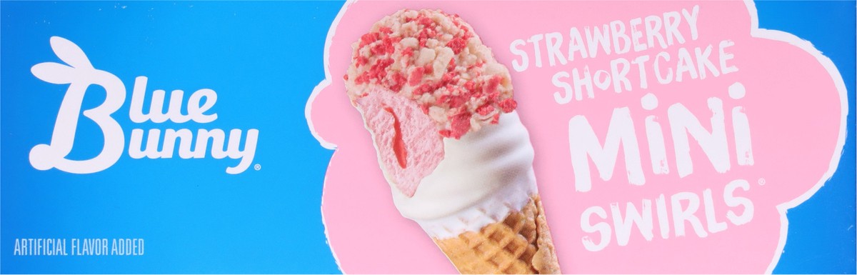 slide 4 of 9, Blue Bunny Mini Swirls Strawberry Shortcake Reduced Fat Ice Cream Cones 8 - 2.3 Fl Oz Cones, 18.40 fl oz