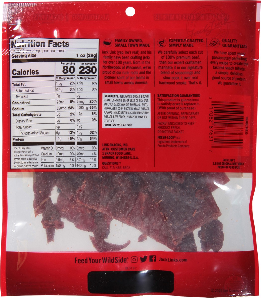 slide 2 of 9, Jack Link's Original Beef Jerky 2.85 oz, 2.85 oz
