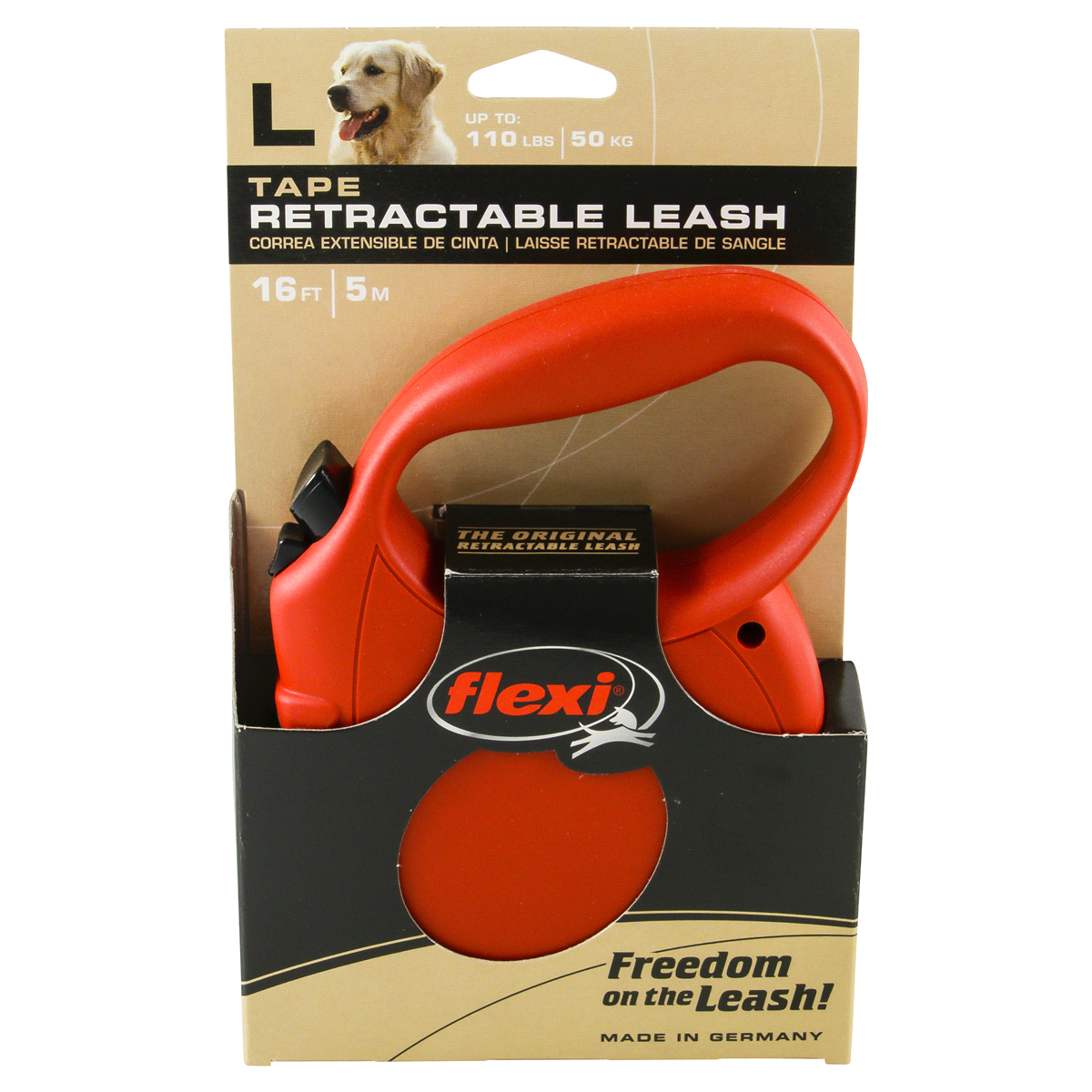 slide 1 of 9, Flexi 16' Retractable Leash, Large, 16 ft