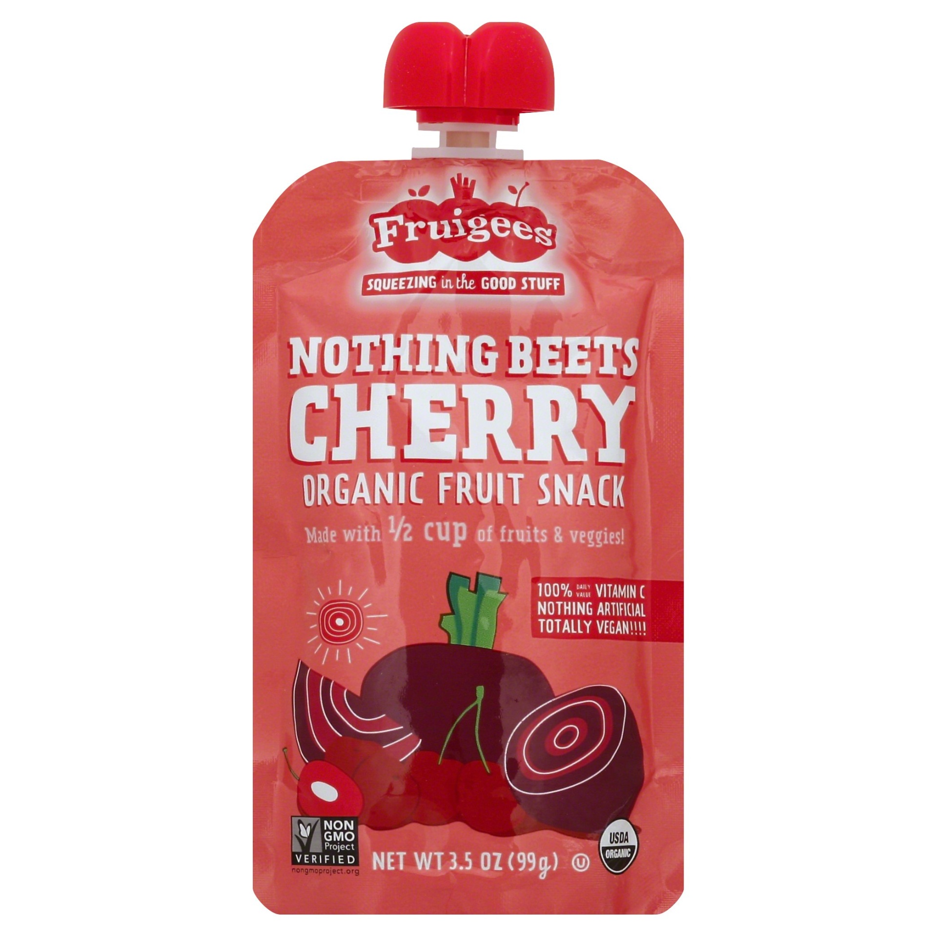 slide 1 of 2, Fruigees Nothing Beets Cherry Organic Fruit Snack Squeeze Pack, 3.5 oz