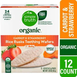 Simple Truth Organic Carrot and Strawberry Rice Rusks Teething Wafers