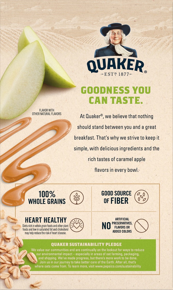 slide 3 of 9, Quaker 8 Pack Caramel Apple Flavor Instant Oatmeal 8 ea, 8 ct
