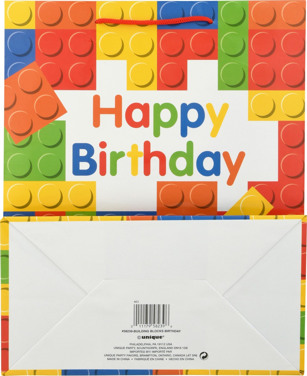 slide 4 of 9, Unique Building Blocks Birthday Bag 1 ea, 1 ct