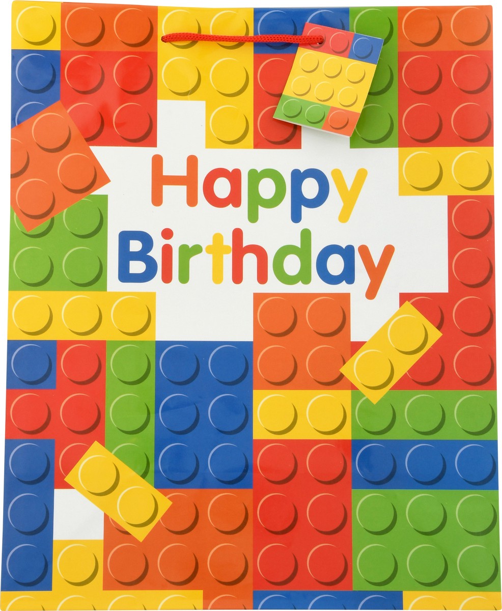 slide 1 of 9, Unique Building Blocks Birthday Bag 1 ea, 1 ct