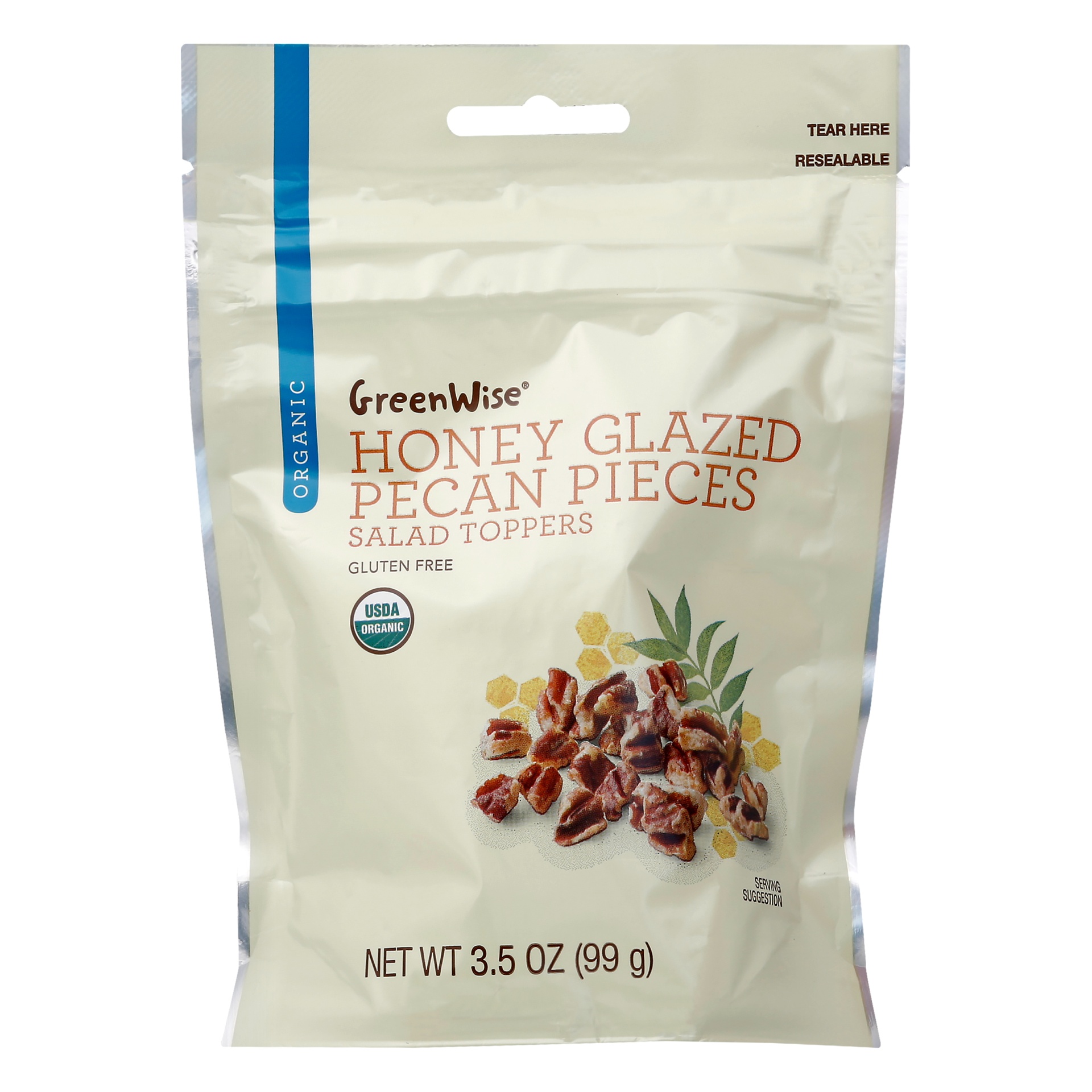 slide 1 of 1, GreenWise Organic Honey Glazed Pecan Pieces Salad Toppers, 3.5 oz