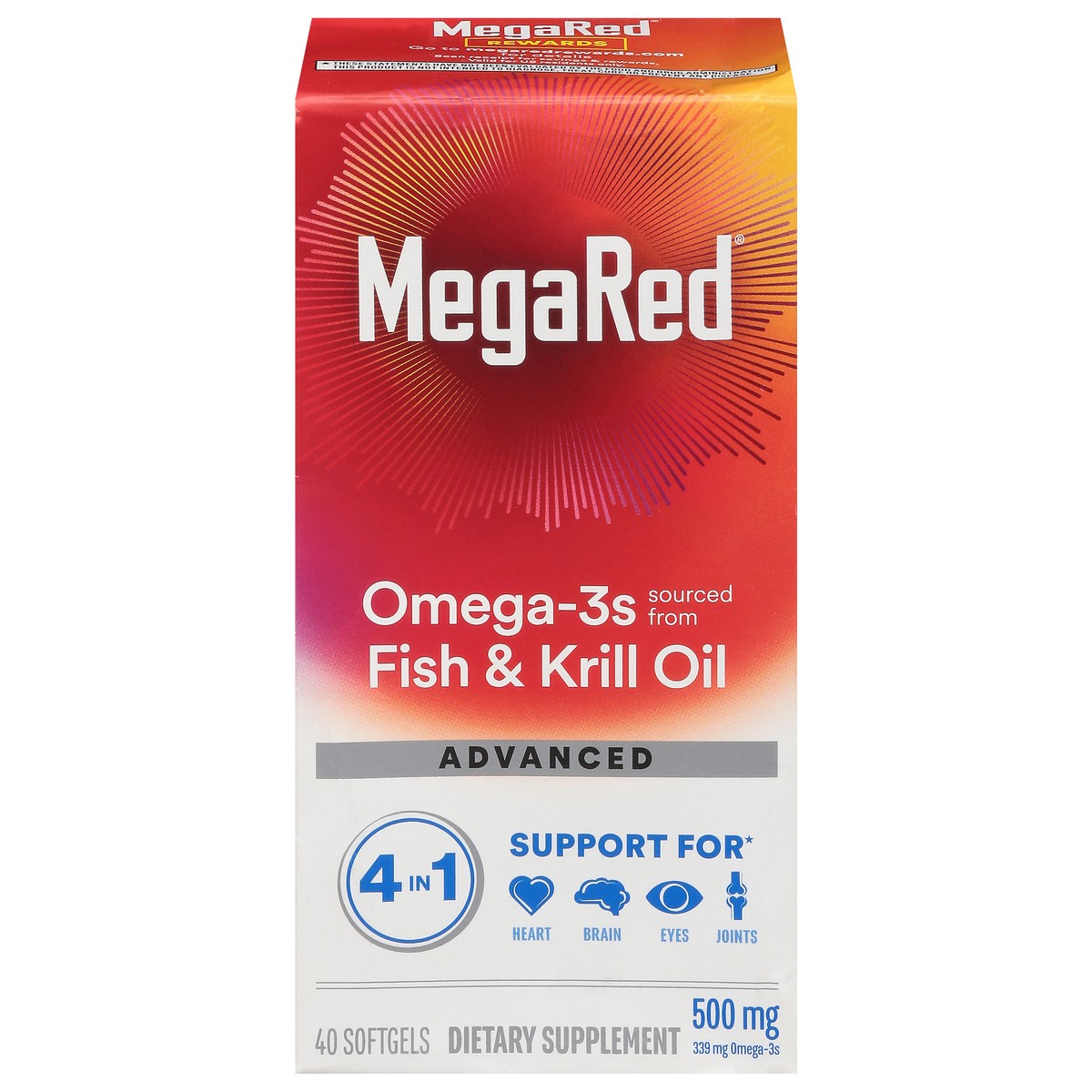 slide 1 of 5, MegaRed Advanced 4in1 500mg, 40 Softgels, 40 ct