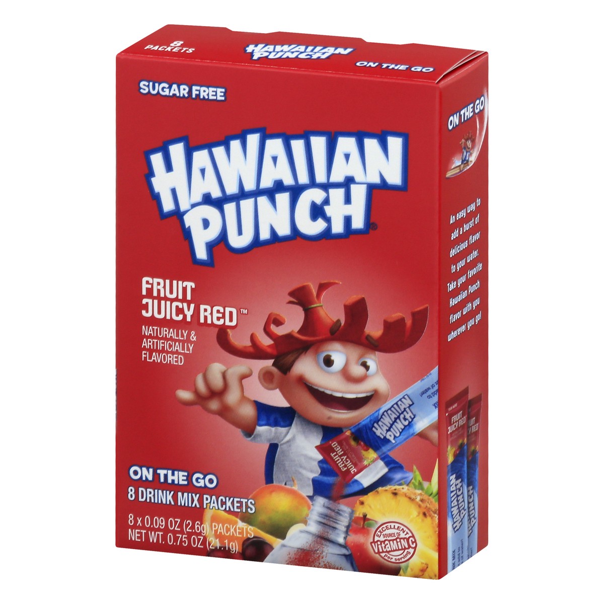 slide 5 of 13, Hawaiian Punch Sugar Free On The Go Fruit Juicy Red Drink Mix Packets 8 ea, 8 ct