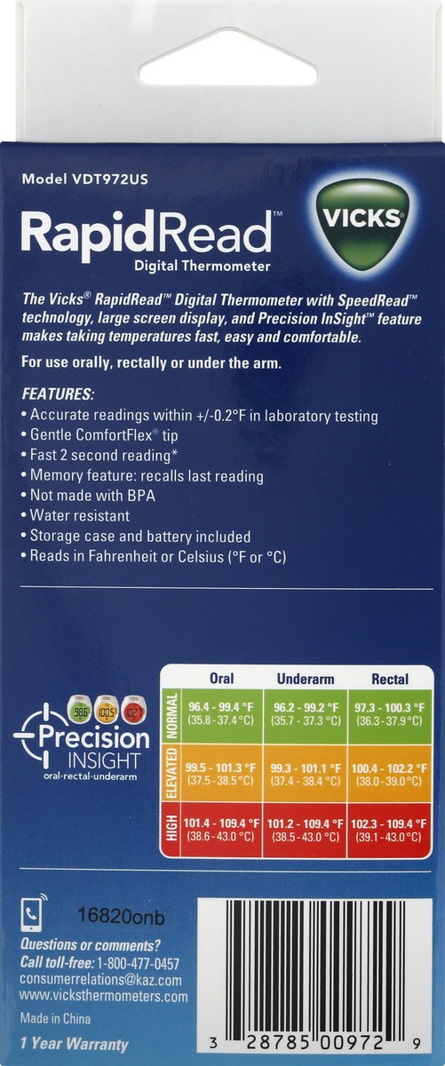 slide 5 of 9, Vicks RapidRead Thermometer, 1 ct