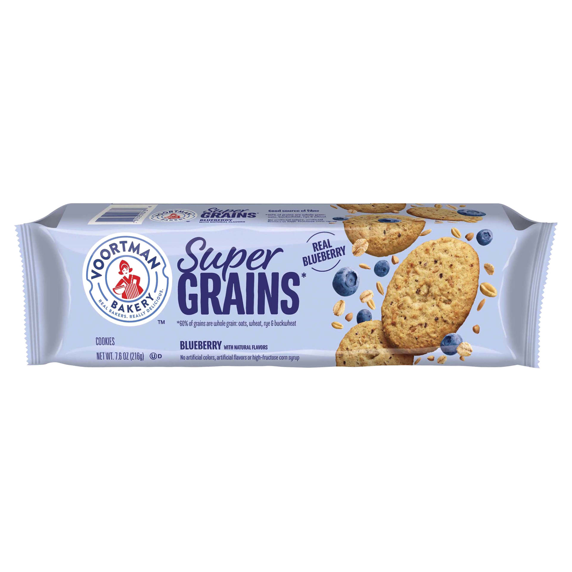 slide 1 of 1, Voortman Bakery Super Grains Blueberry Cookies, 7.6 oz