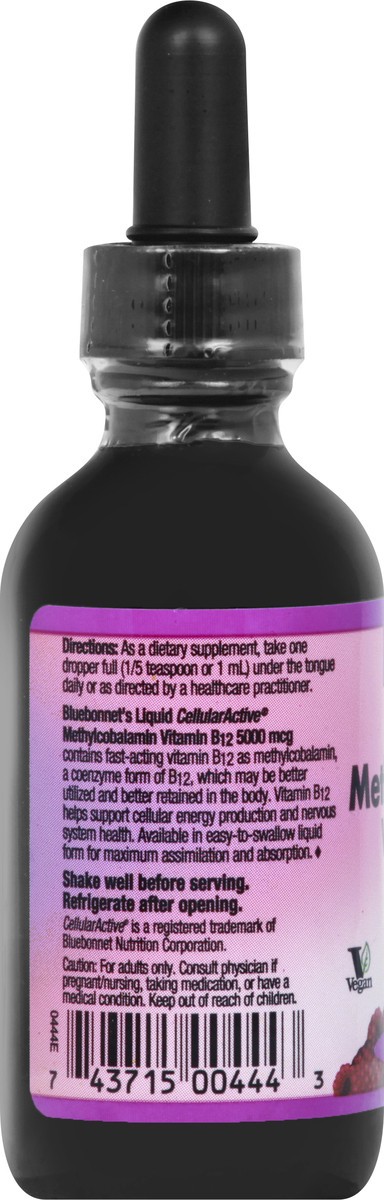 slide 10 of 11, Bluebonnet Nutrition Liquid 5000 mcg Raspberry Flavor Vitamin B12 2 oz, 2 oz