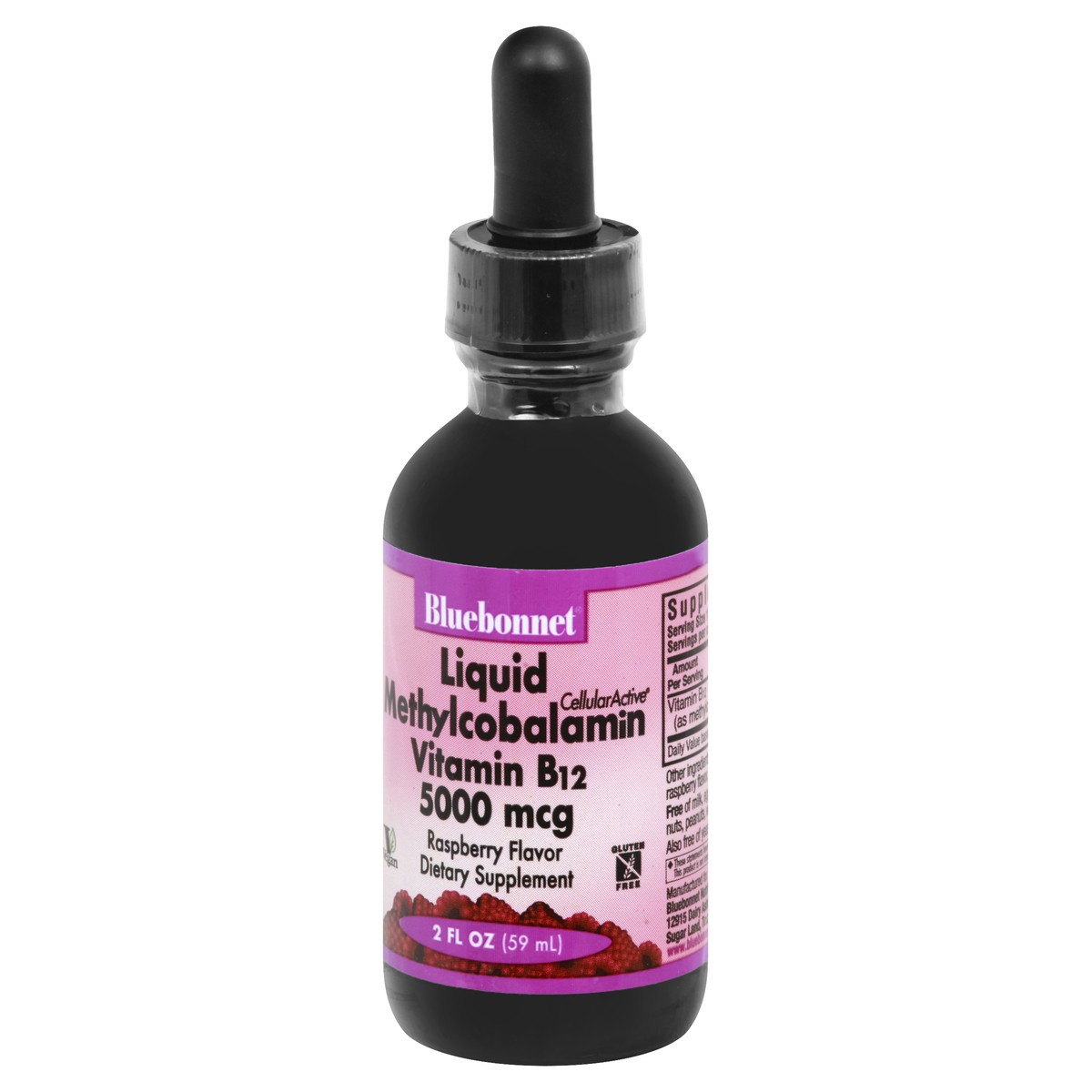 slide 2 of 11, Bluebonnet Nutrition Liquid 5000 mcg Raspberry Flavor Vitamin B12 2 oz, 2 oz