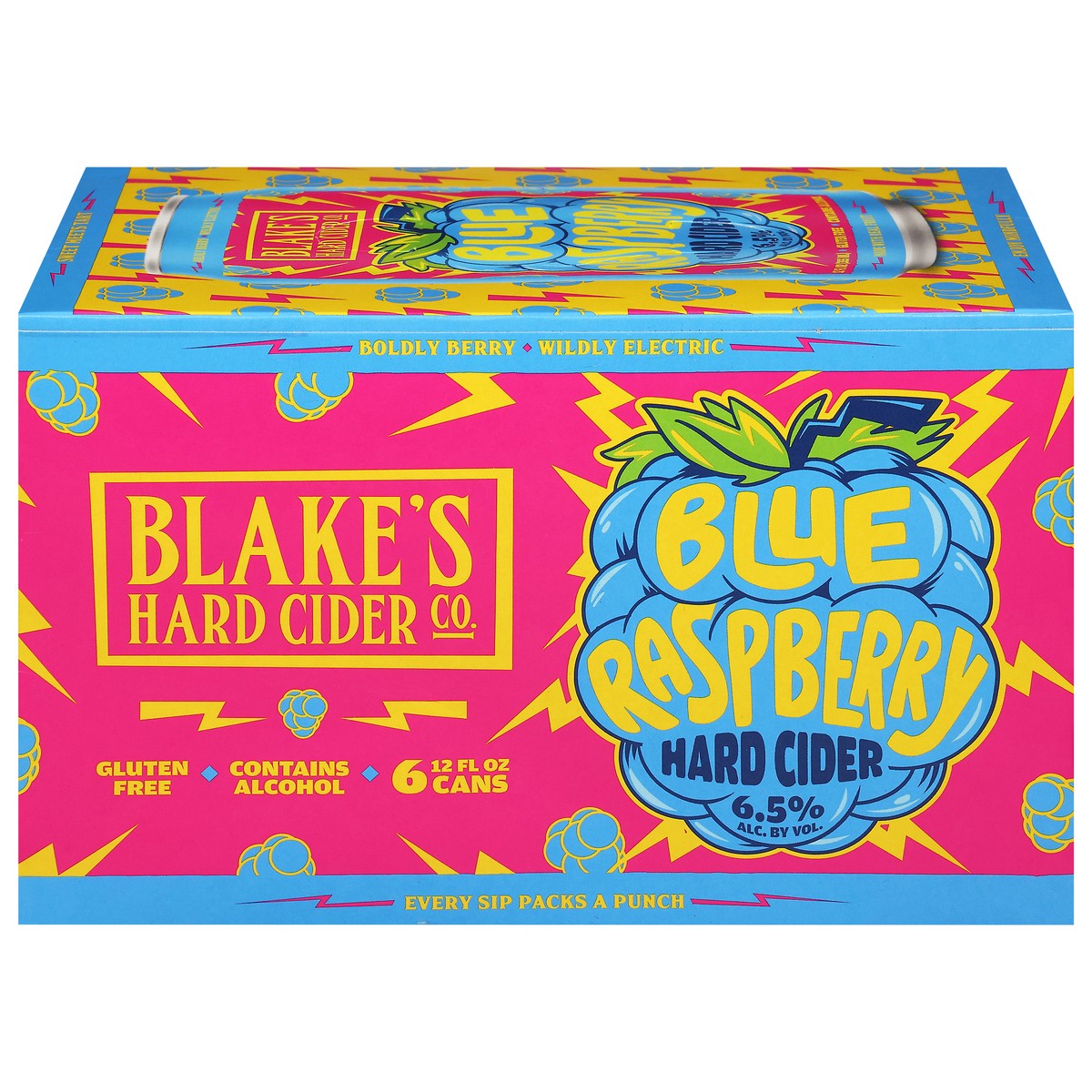 slide 1 of 13, Blake's Hard Cider Co. Blue Raspberry Hard Cider 6 - 12 fl oz Cans, 6 ct