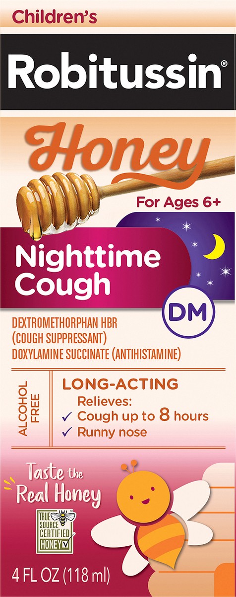 slide 6 of 7, Robitussin Children's Honey Nighttime Cough DM 4 oz, 4 fl oz