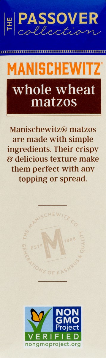 slide 10 of 10, Manischewitz Whole Wheat Passover Matzos, 10 oz