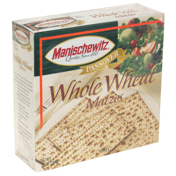 slide 1 of 10, Manischewitz Whole Wheat Passover Matzos, 10 oz