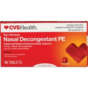 slide 1 of 1, CVS Health Nasal Decongestant Pe, 14 ct