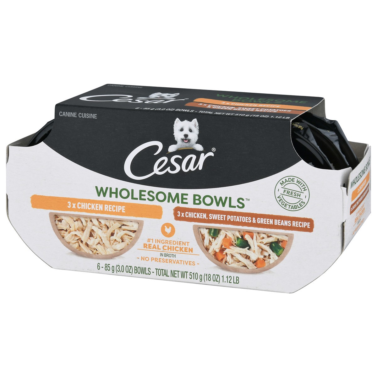 slide 3 of 9, Cesar Wholesome Bowls Canine Cuisine Dog Food 6 - 85 g Bowls, 6 ct