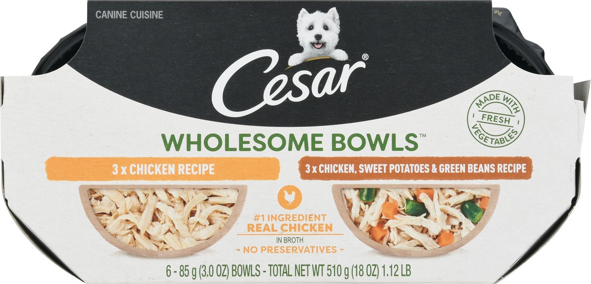 slide 8 of 9, Cesar Wholesome Bowls Canine Cuisine Dog Food 6 - 85 g Bowls, 6 ct