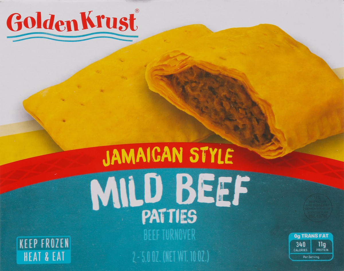 slide 1 of 1, Golden Krust Jamaican Style Mild Beef Patties Beef Turnover 2 - 5 oz Patties, 2 ct