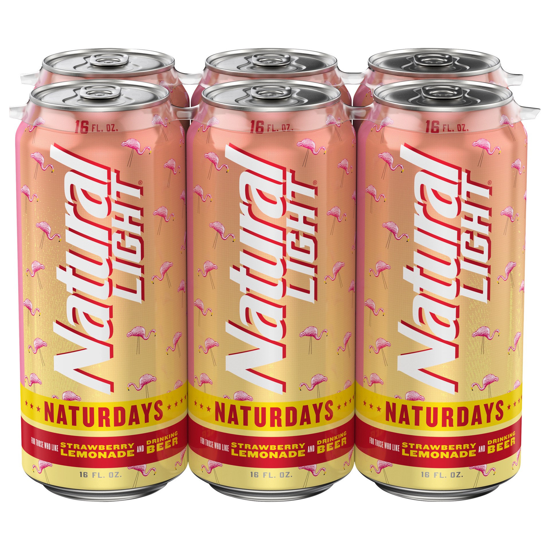 slide 4 of 5, Natural Light Naturdays Strawberry Lemonade Beer, 6 Pack 16 fl. oz. Cans, 4.2% ABV, 16 fl oz