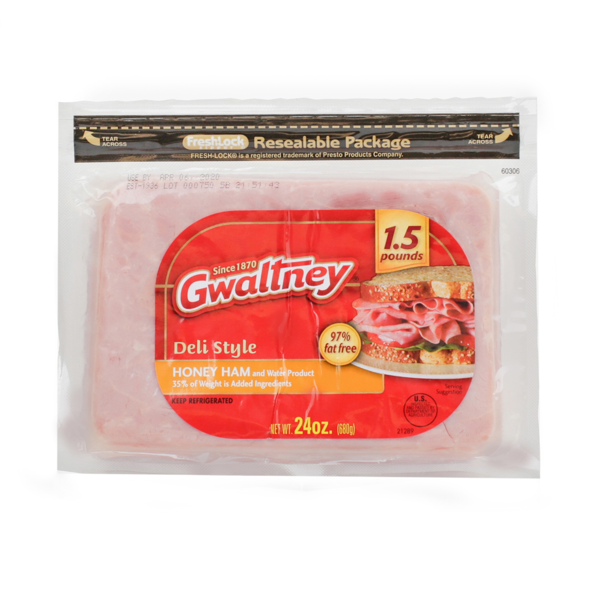 slide 1 of 1, Gwaltney Honey Ham, 24 oz