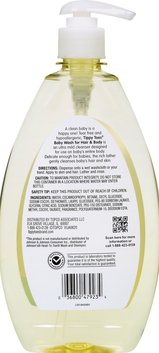 slide 9 of 9, Tippy Toes Baby Wash For Hair & Body, 16.9 fl oz