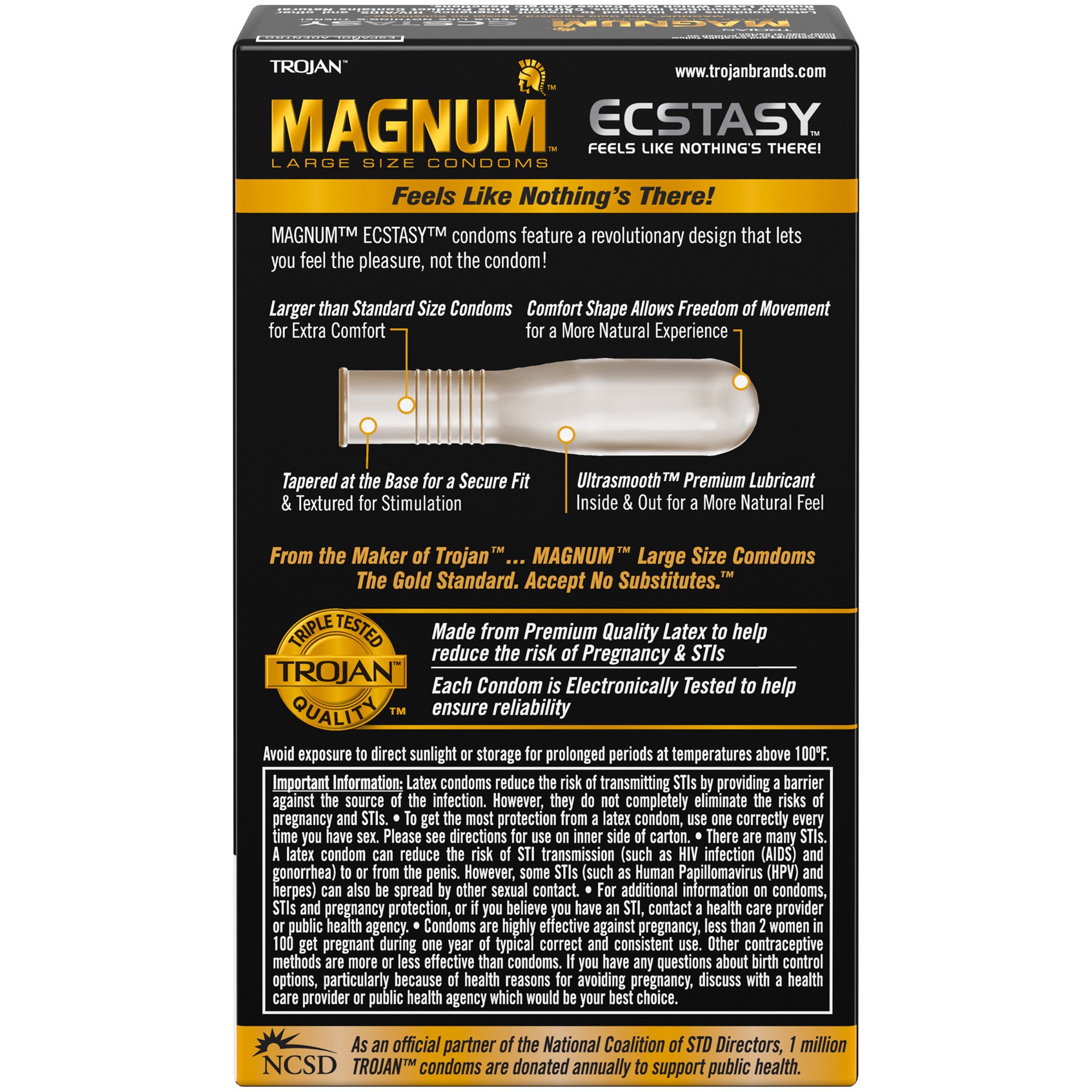 slide 2 of 5, Trojan Magnum Ecstasy Lubricated Condoms, 10 ct