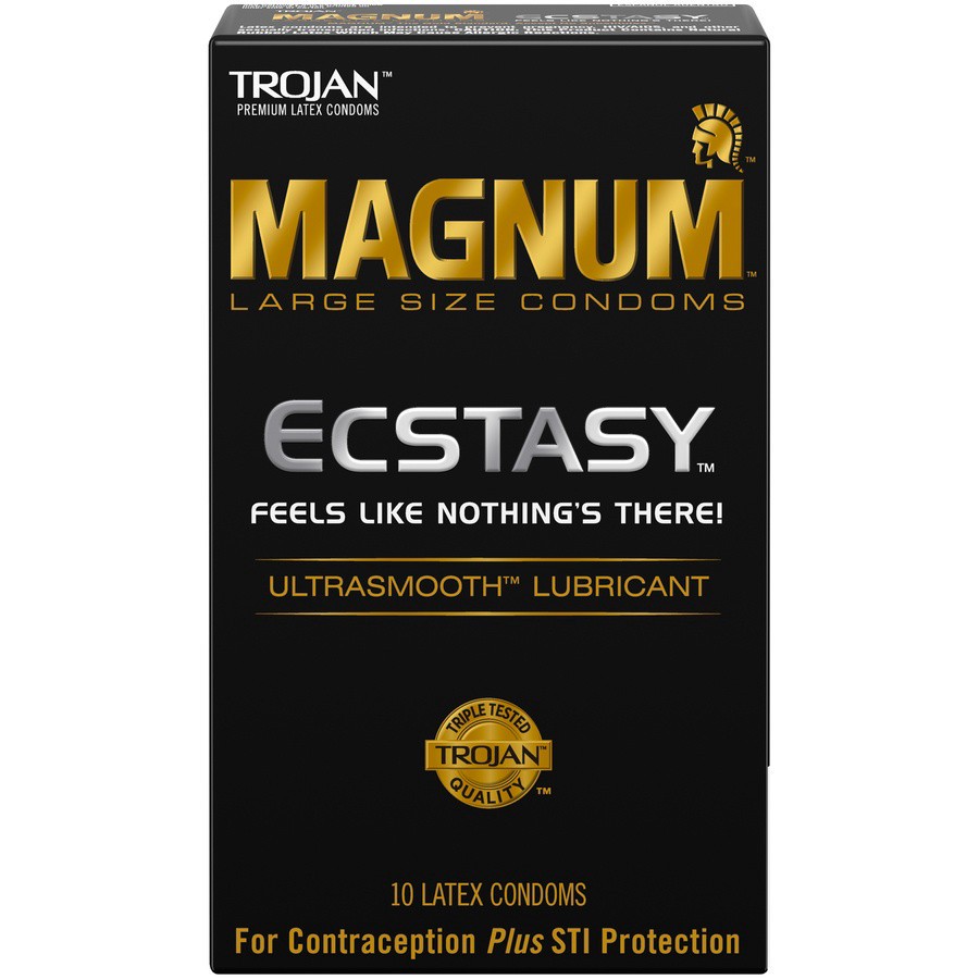 slide 1 of 5, Trojan Magnum Ecstasy Lubricated Condoms, 10 ct