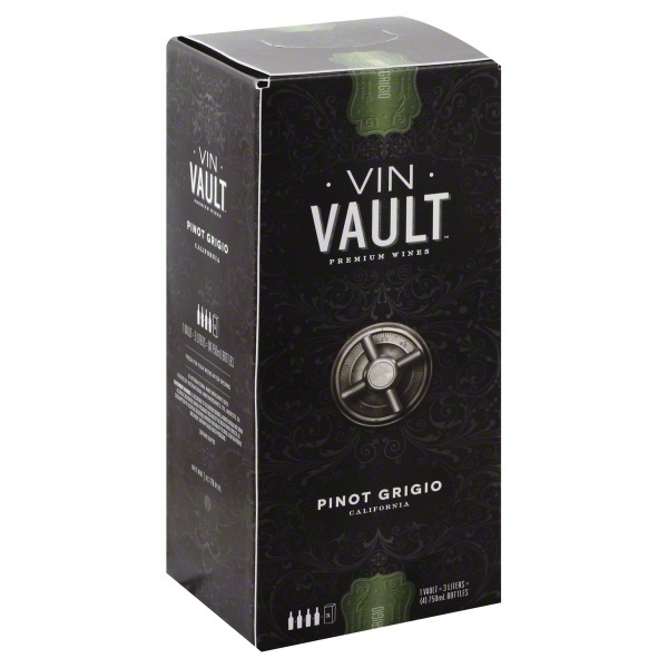 slide 1 of 1, Vin Vault Pinot Grigio White Box Wine, 3 liter