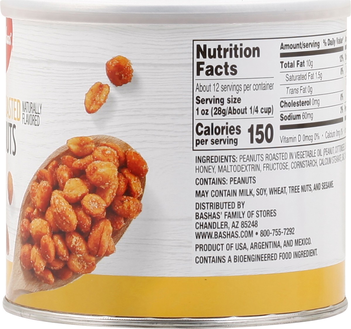 slide 12 of 13, Bashas Honey Roasted Peanuts, 12 oz