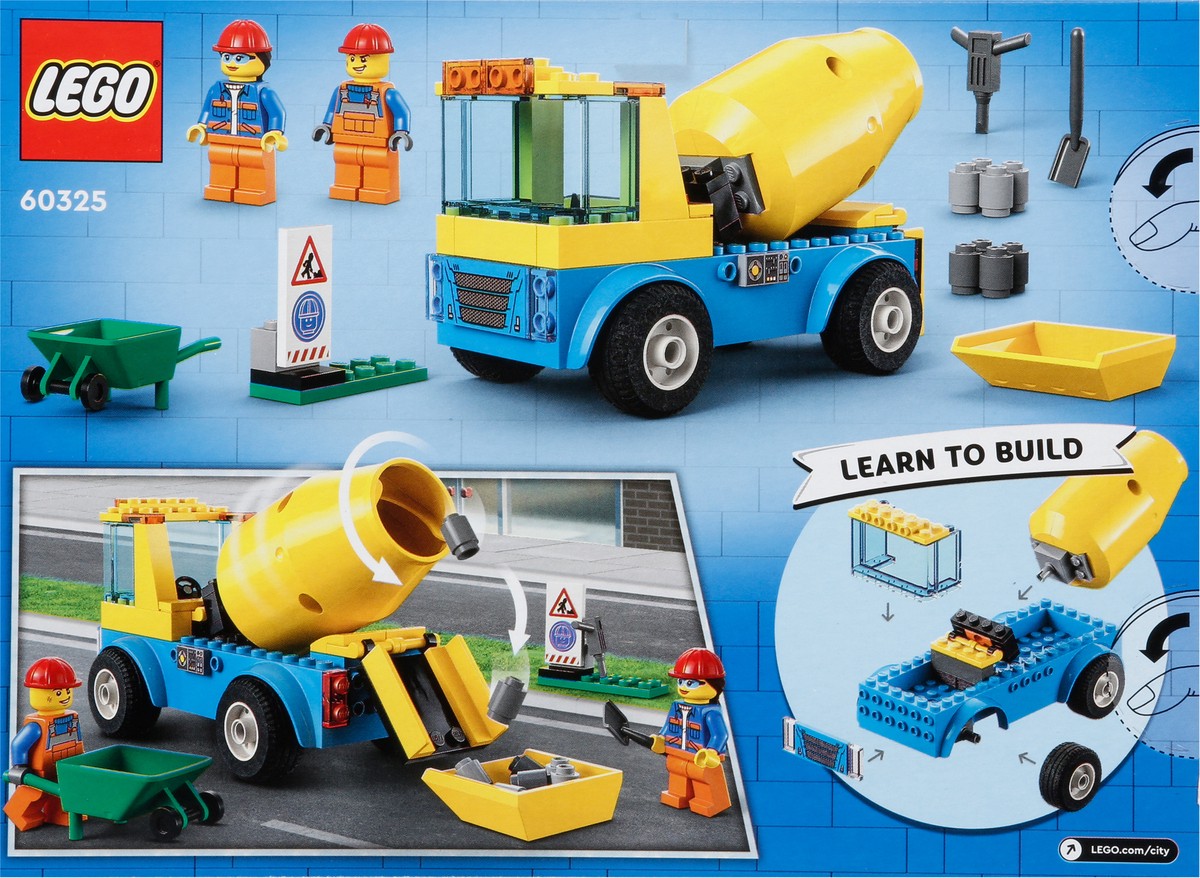 slide 8 of 9, LEGO City Great Vehicles Cement Mixer Truck 60325 Building Set, 1 ct